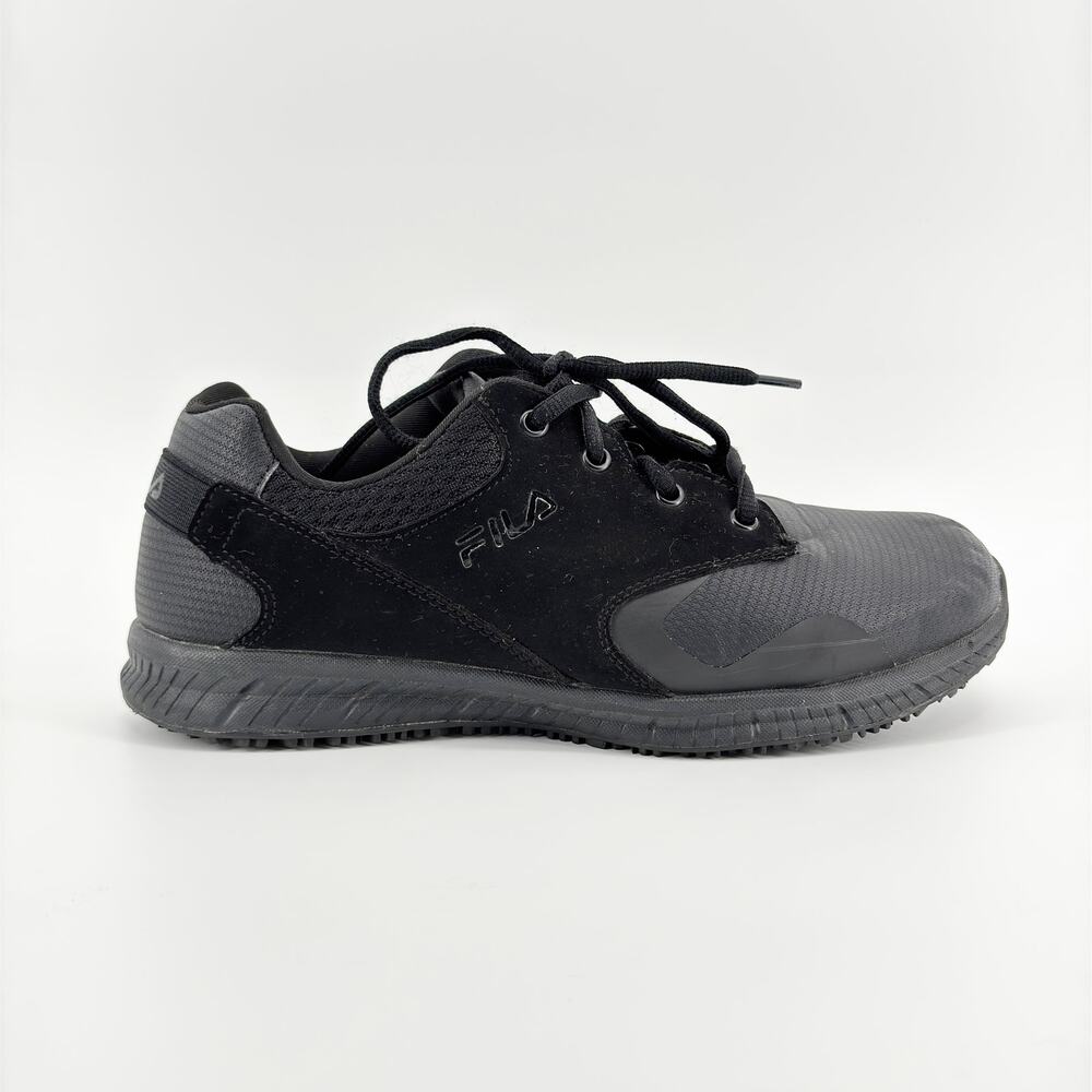 Women’s FILA Memory Radiance Slip Resistant Shoes Black Size 8 Athletic Sneakers